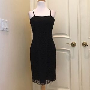 Vintage En Francias Huey Waltzer black lace cocktail dress